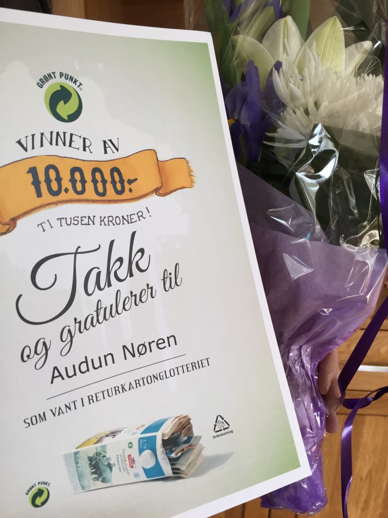 Vinner av kartonglotteriet 2016 Audun Nøren