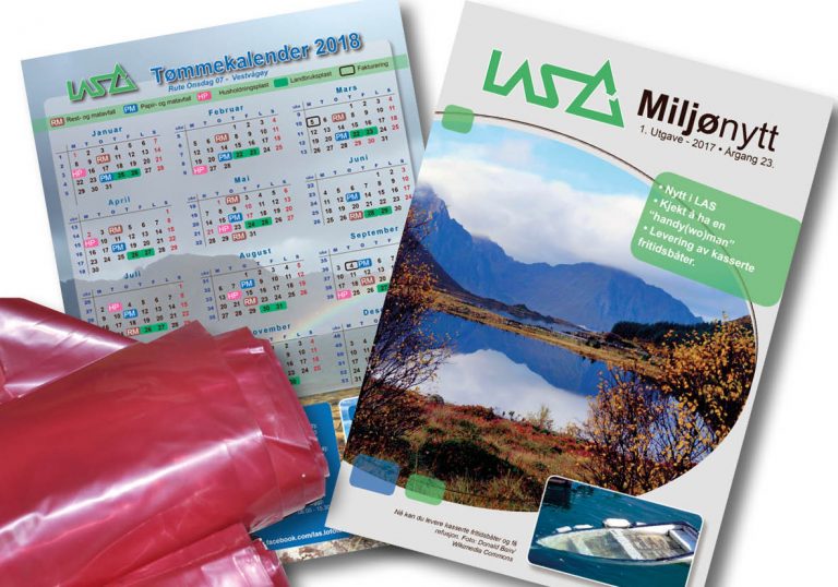 Viser LAS Miljønytt, tømmekalender og rosasekker til utdeling 2017