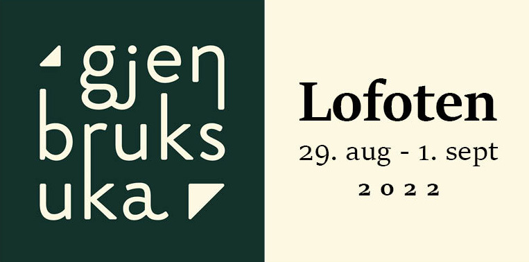 Logo Gjenbruksuka og dato gjennomføring i Lofoten 2022