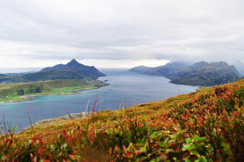 Landskap i Lofoten, mot Nappstraumen.